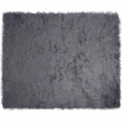 Faux Sheepskin Rug TAFALLA Anthracite 240 x 340 cm Polyester