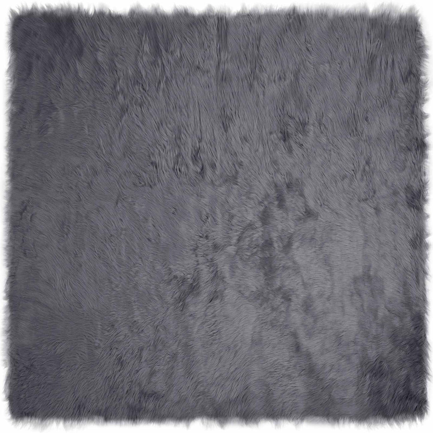 Faux Sheepskin Rug TAFALLA Anthracite 200 x 200 cm Polyester