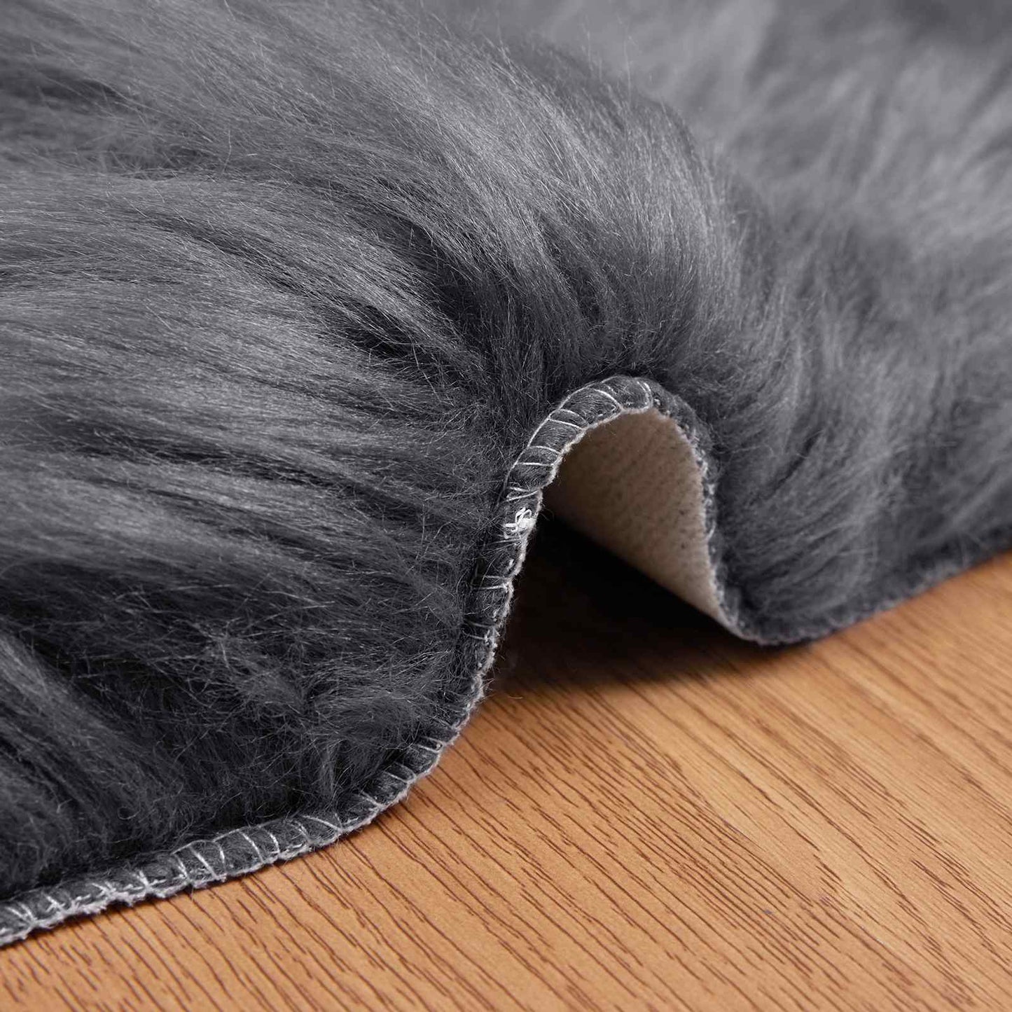 Faux Sheepskin Rug TAFALLA Anthracite 50 x 80 cm Polyester