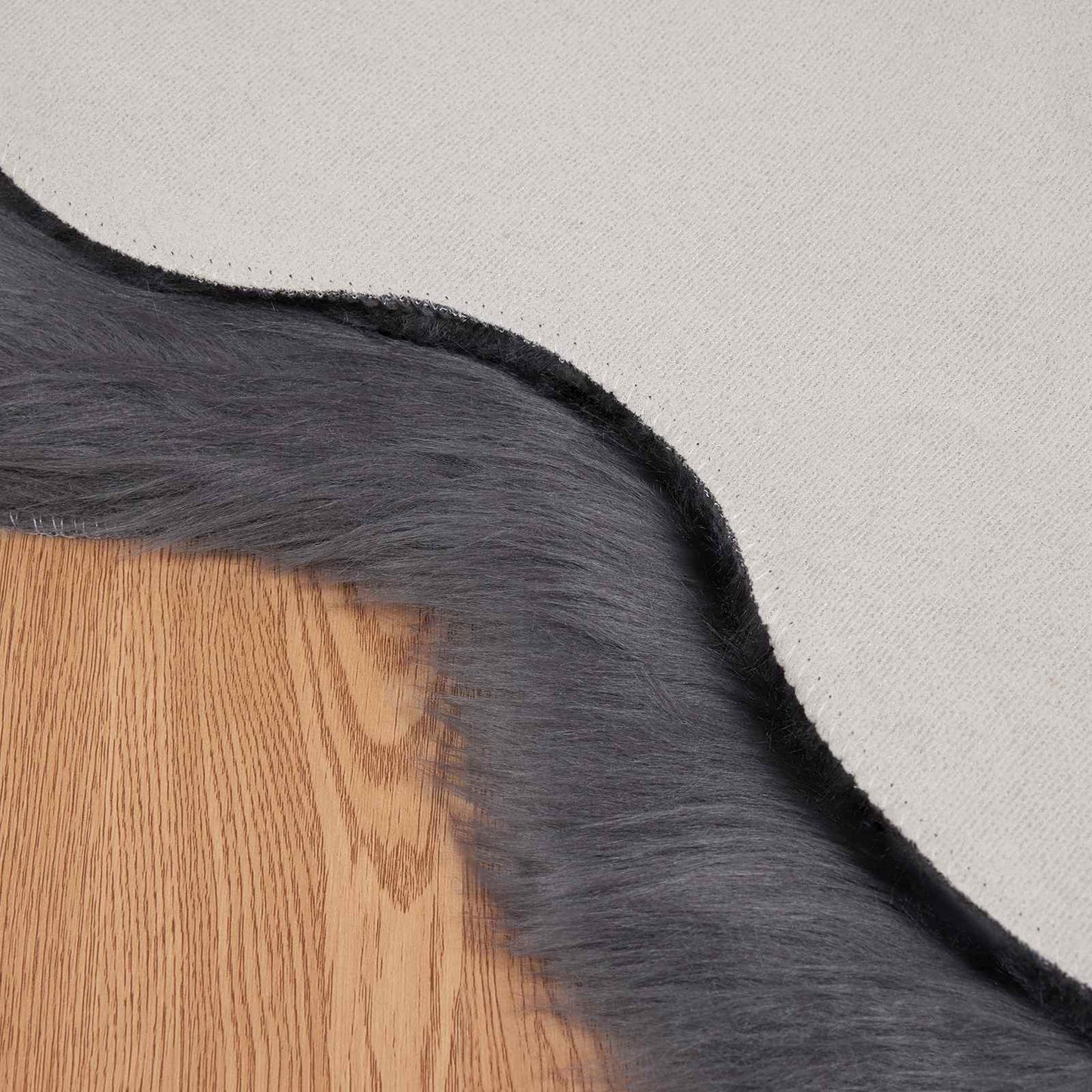 Faux Sheepskin Rug TAFALLA Anthracite 60 x 90 cm Polyester