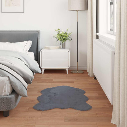 Faux Sheepskin Rug TAFALLA Anthracite 60 x 90 cm Polyester