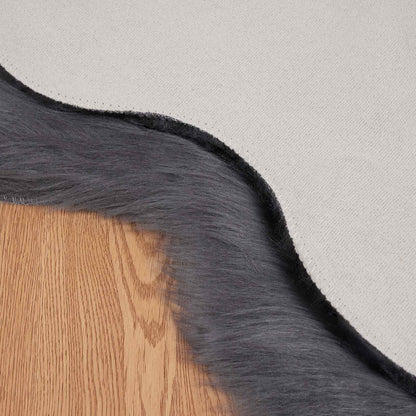 Faux Sheepskin Rug TAFALLA Anthracite 80 x 120 cm Polyester