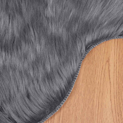 Faux Sheepskin Rug TAFALLA Anthracite 80 x 120 cm Polyester