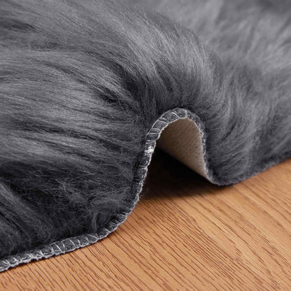 Faux Sheepskin Rug TAFALLA Anthracite 80 x 120 cm Polyester