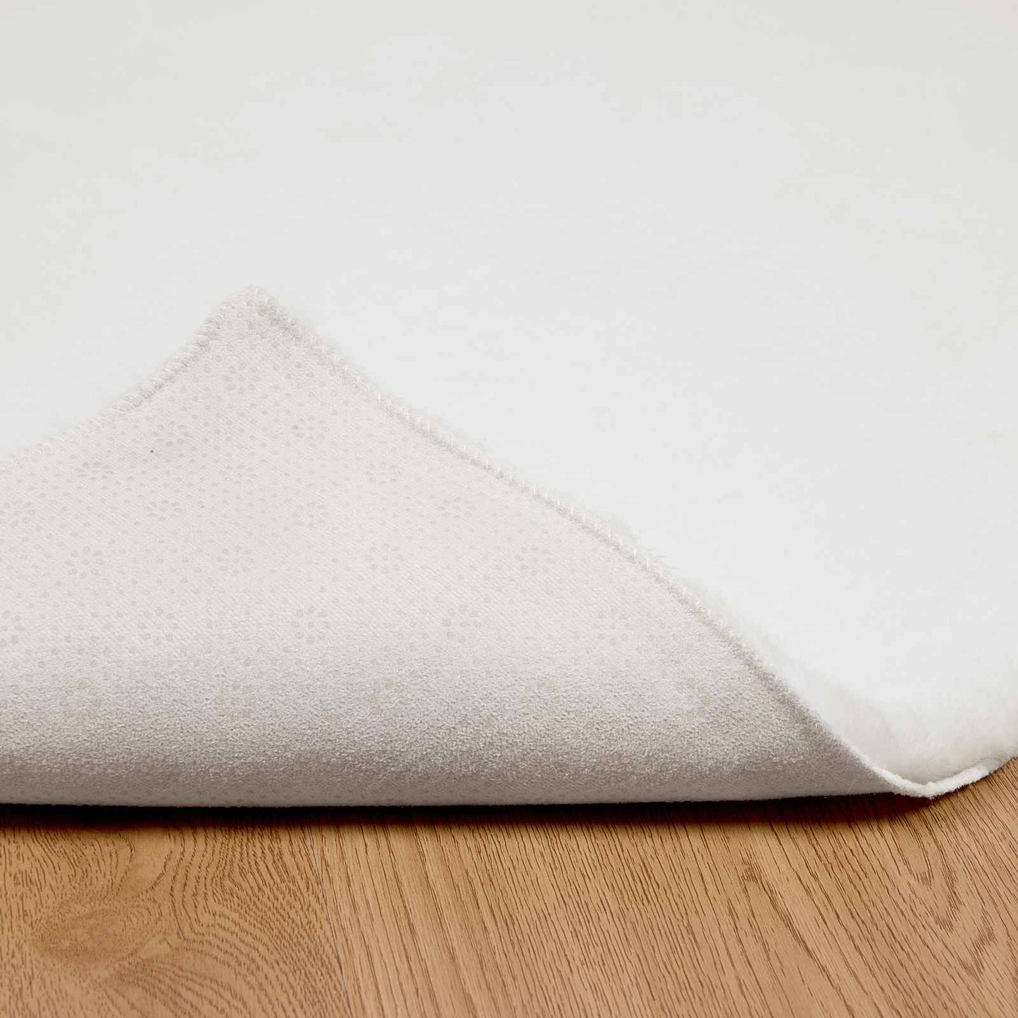 Anti-Slip Faux Rabbit Fur Rug OLITE White 60 x 110 cm Polyester