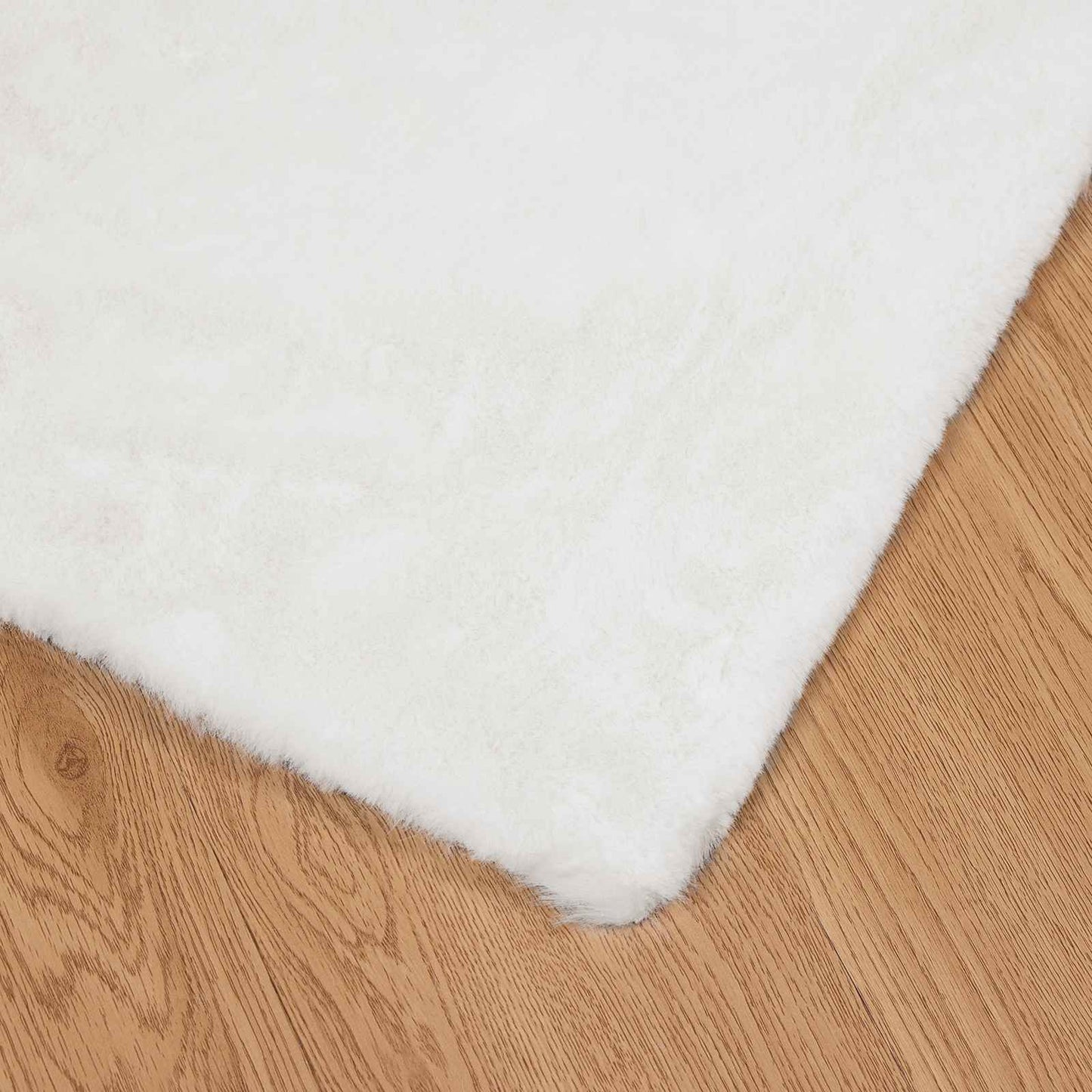 Anti-Slip Faux Rabbit Fur Rug OLITE White 80 x 200 cm Polyester