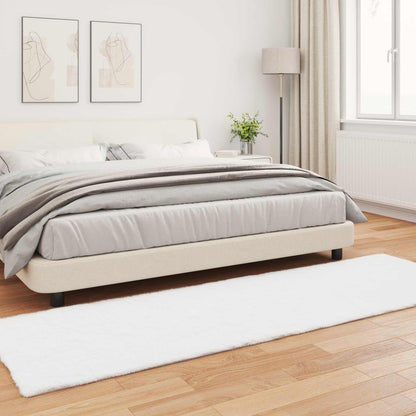 Anti-Slip Faux Rabbit Fur Rug OLITE White 80 x 250 cm Polyester