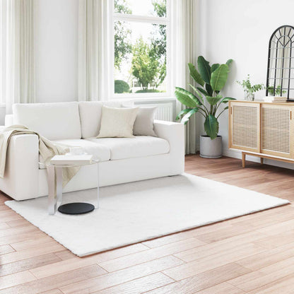 Anti-Slip Faux Rabbit Fur Rug OLITE White 160 x 230 cm