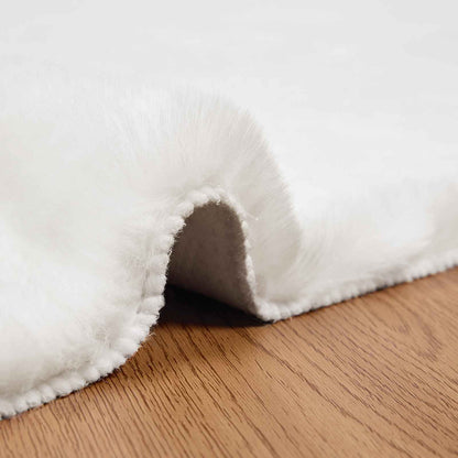 Anti-Slip Faux Rabbit Fur Rug OLITE White 200 x 280 cm