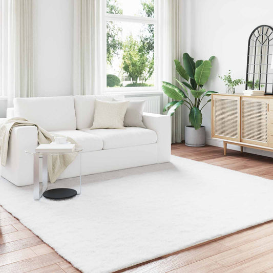 Anti-Slip Faux Rabbit Fur Rug OLITE White 240 x 240 cm