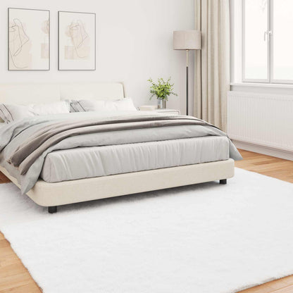 Anti-Slip Faux Rabbit Fur Rug OLITE White 240 x 240 cm
