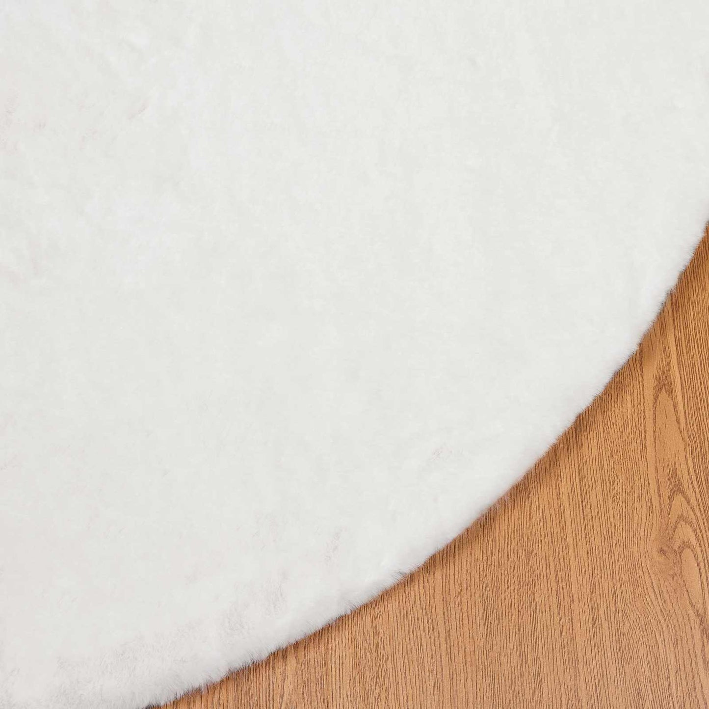 Anti-Slip Faux Rabbit Fur Rug OLITE White Ø 100 cm Polyester