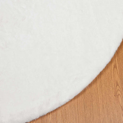 Anti-Slip Faux Rabbit Fur Rug OLITE White Ø 100 cm Polyester