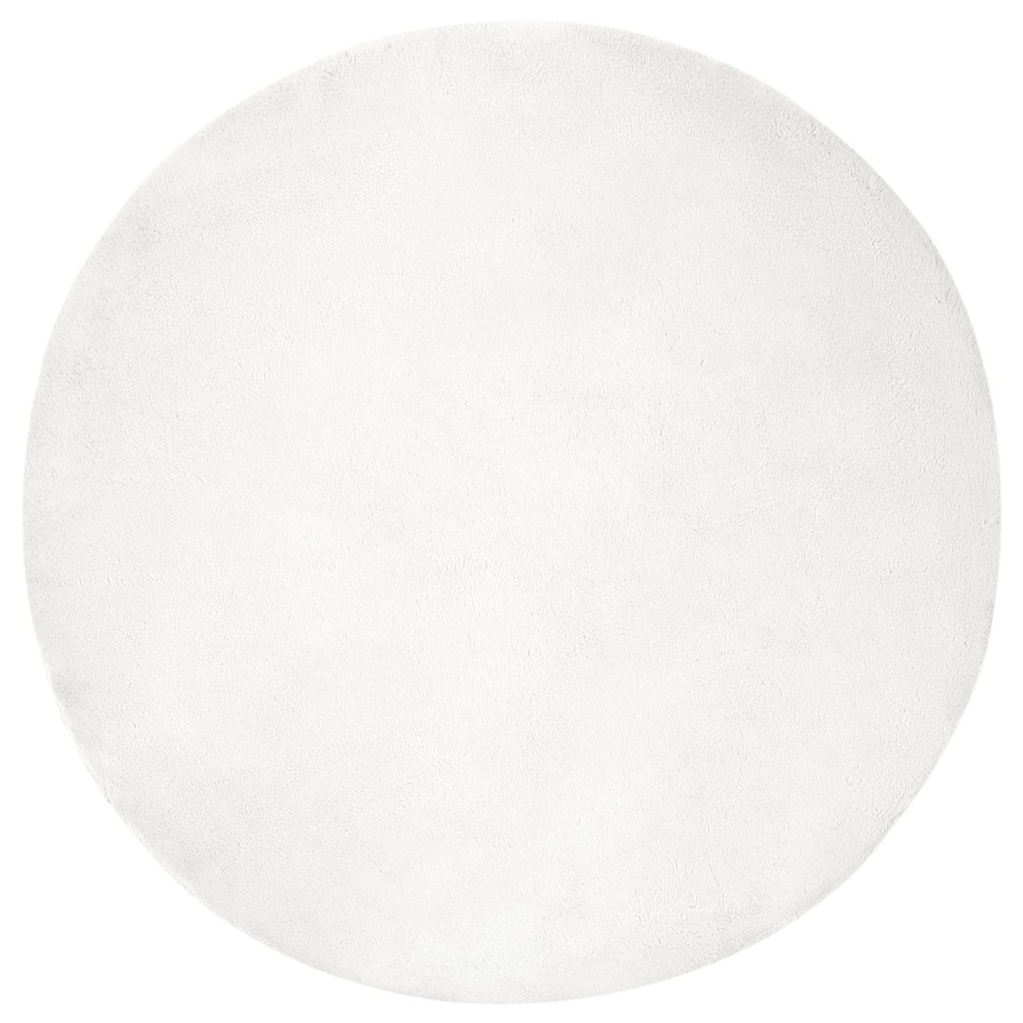 Anti-Slip Faux Rabbit Fur Rug OLITE White Ø 160 cm Polyester