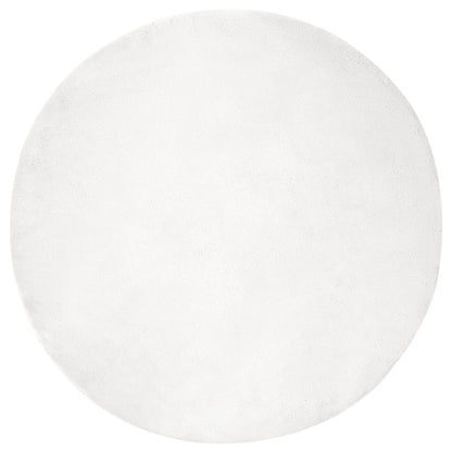 Anti-Slip Faux Rabbit Fur Rug OLITE White Ø 160 cm Polyester