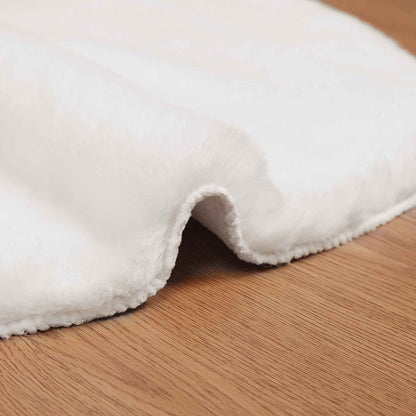 Anti-Slip Faux Rabbit Fur Rug OLITE White 60 x 90 cm Polyester