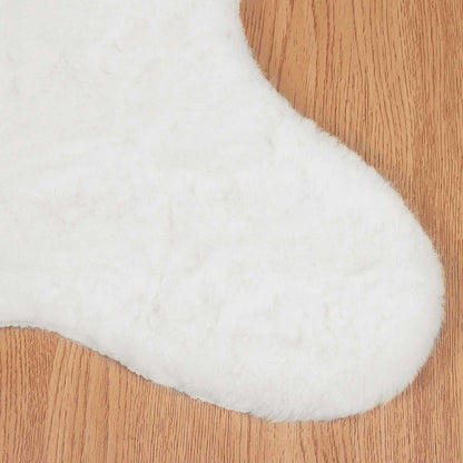 Anti-Slip Faux Rabbit Fur Rug OLITE White 60 x 90 cm Polyester