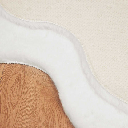 Anti-Slip Faux Rabbit Fur Rug OLITE White 60 x 90 cm Polyester