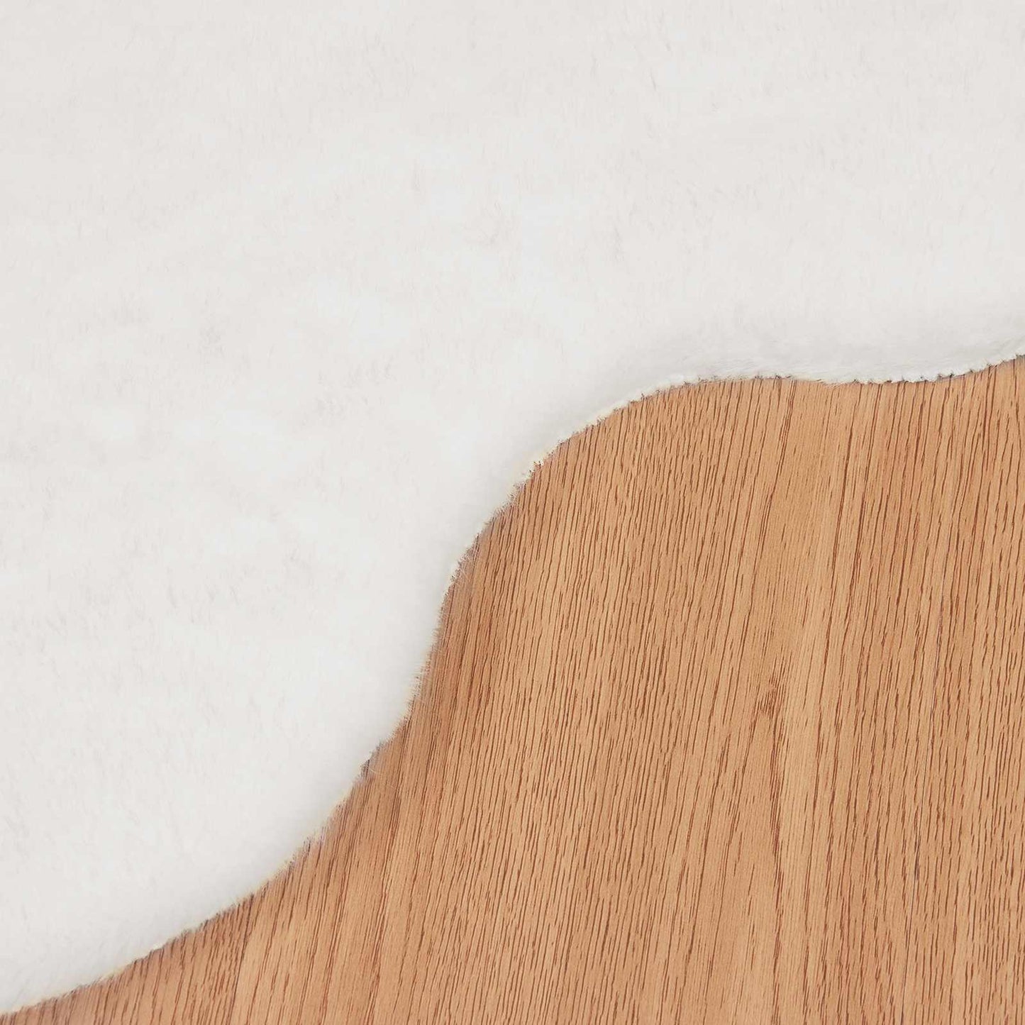Anti-Slip Faux Rabbit Fur Rug OLITE White 60 x 90 cm Polyester