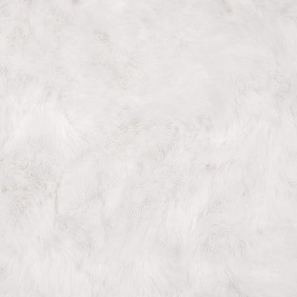 Anti-Slip Faux Rabbit Fur Rug OLITE White 60 x 90 cm Polyester