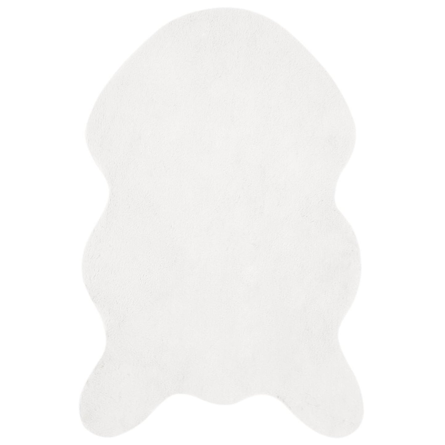 Anti-Slip Faux Rabbit Fur Rug OLITE White 60 x 90 cm Polyester