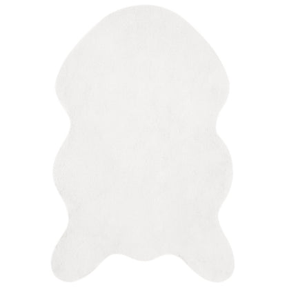 Anti-Slip Faux Rabbit Fur Rug OLITE White 60 x 90 cm Polyester