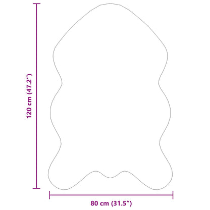 Anti-Slip Faux Rabbit Fur Rug OLITE White 80 x 120 cm Polyester