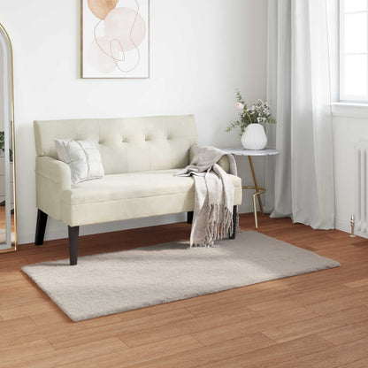 Anti-Slip Faux Rabbit Fur Rug OLITE Beige 80 x 150 cm Polyester