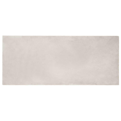 Anti-Slip Faux Rabbit Fur Rug OLITE Beige 80 x 200 cm Polyester