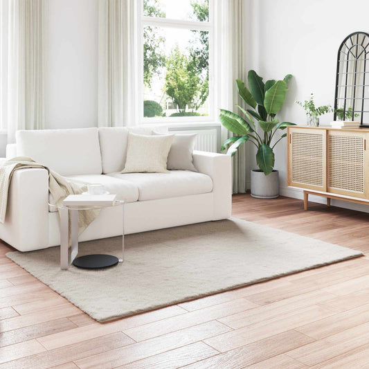 Anti-Slip Faux Rabbit Fur Rug OLITE Beige 140 x 200 cm