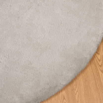 Anti-Slip Faux Rabbit Fur Rug OLITE Beige Ø 100 cm Polyester