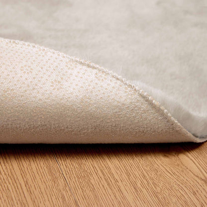 Anti-Slip Faux Rabbit Fur Rug OLITE Beige Ø 100 cm Polyester