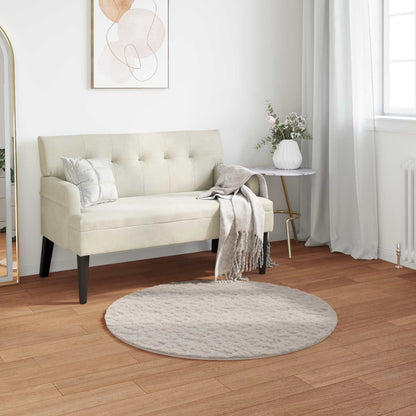 Anti-Slip Faux Rabbit Fur Rug OLITE Beige Ø 100 cm Polyester
