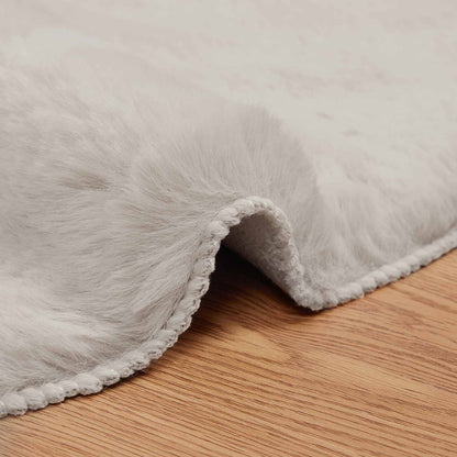 Anti-Slip Faux Rabbit Fur Rug OLITE Beige Ø 160 cm Polyester