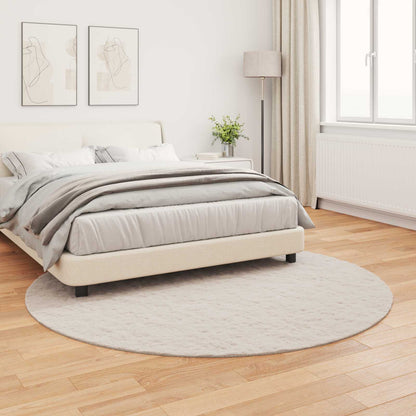 Anti-Slip Faux Rabbit Fur Rug OLITE Beige Ø 200 cm Polyester