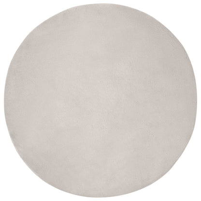 Anti-Slip Faux Rabbit Fur Rug OLITE Beige Ø 200 cm Polyester