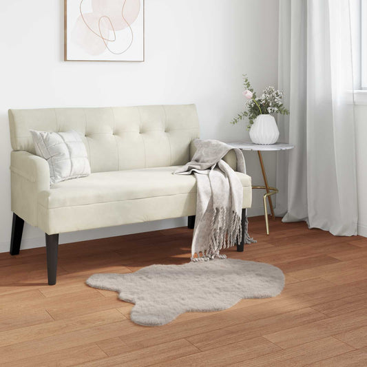 Anti-Slip Faux Rabbit Fur Rug OLITE Beige 50 x 80 cm Polyester