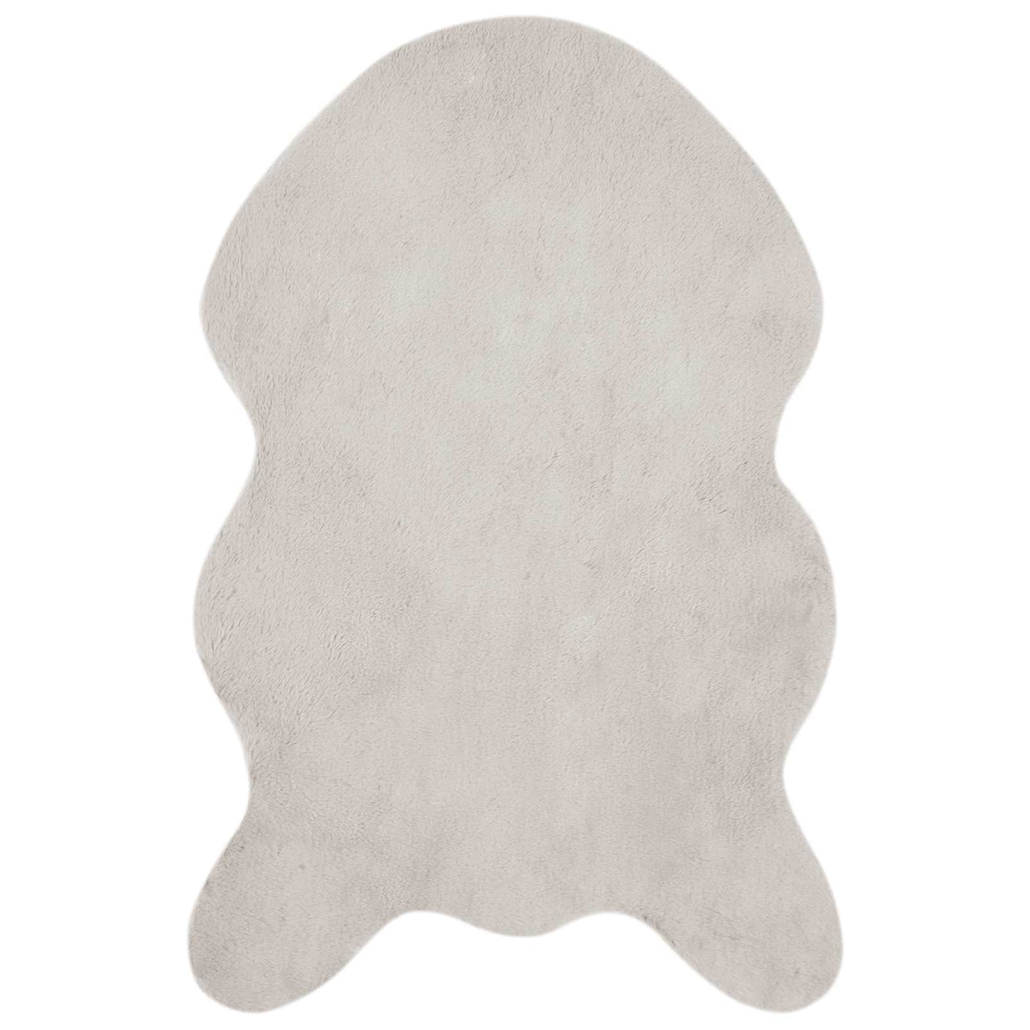 Anti-Slip Faux Rabbit Fur Rug OLITE Beige 80 x 120 cm Polyester