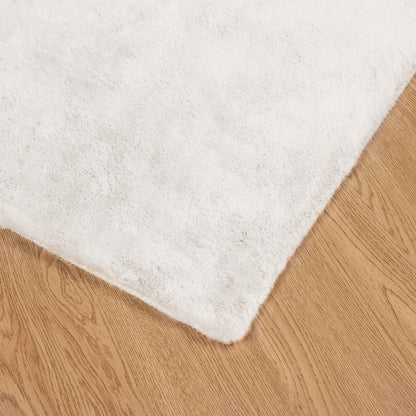 Anti-Slip Faux Rabbit Fur Rug OLITE Cream 80 x 250 cm Polyester