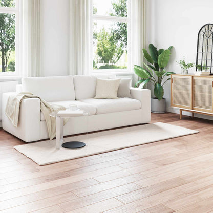 Anti-Slip Faux Rabbit Fur Rug OLITE Cream 80 x 250 cm Polyester