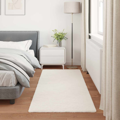 Anti-Slip Faux Rabbit Fur Rug OLITE Cream 100 x 200 cm