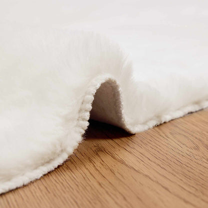 Anti-Slip Faux Rabbit Fur Rug OLITE Cream 160 x 160 cm