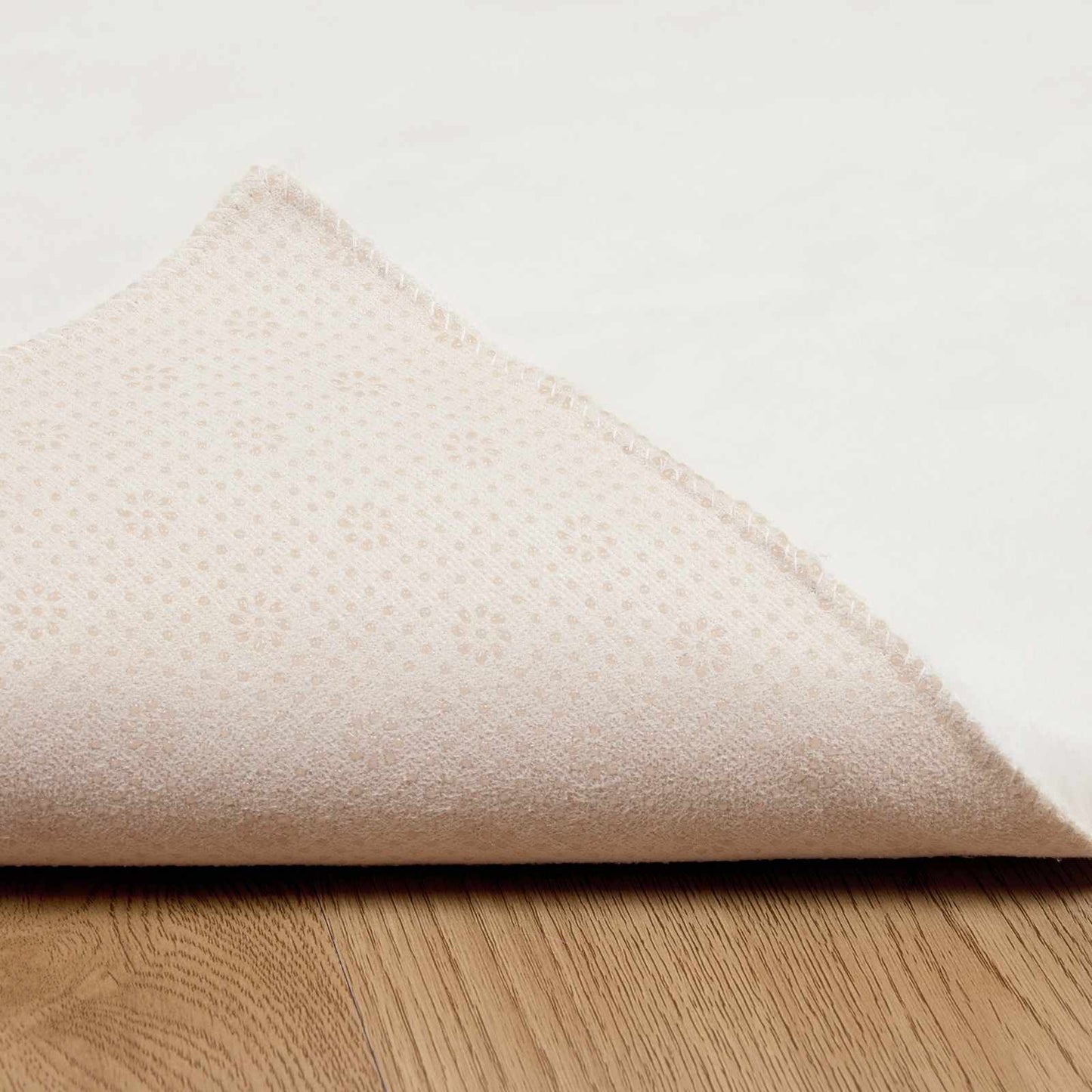 Anti-Slip Faux Rabbit Fur Rug OLITE Cream 160 x 160 cm