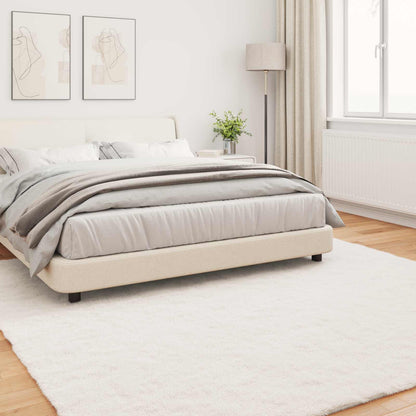 Anti-Slip Faux Rabbit Fur Rug OLITE Cream 240 x 240 cm