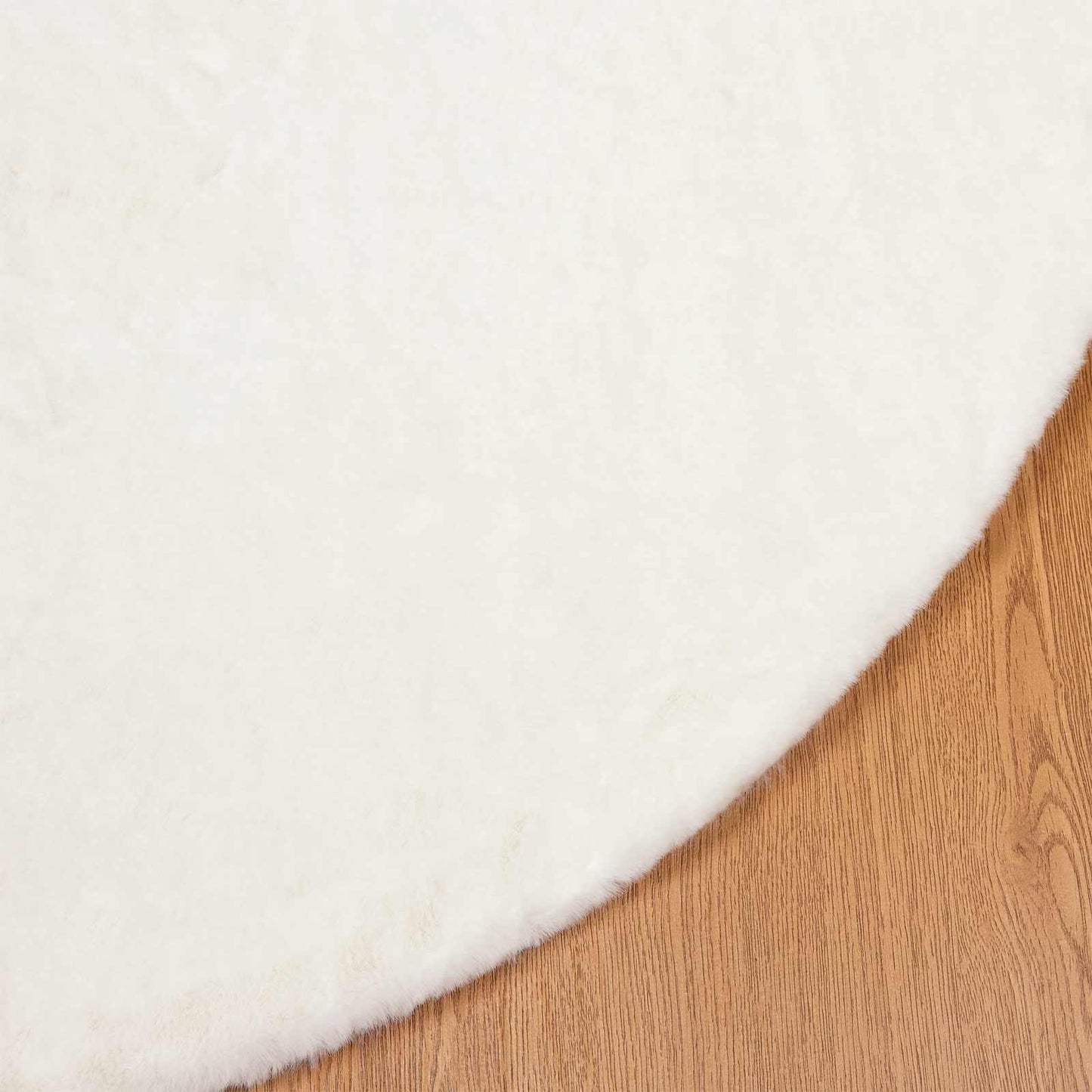 Anti-Slip Faux Rabbit Fur Rug OLITE Cream Ø 120 cm Polyester