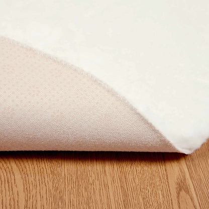 Anti-Slip Faux Rabbit Fur Rug OLITE Cream Ø 120 cm Polyester