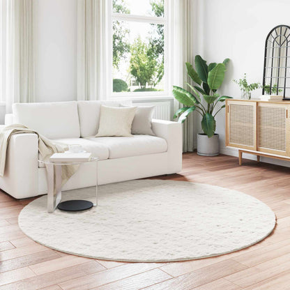 Anti-Slip Faux Rabbit Fur Rug OLITE Cream Ø 200 cm Polyester