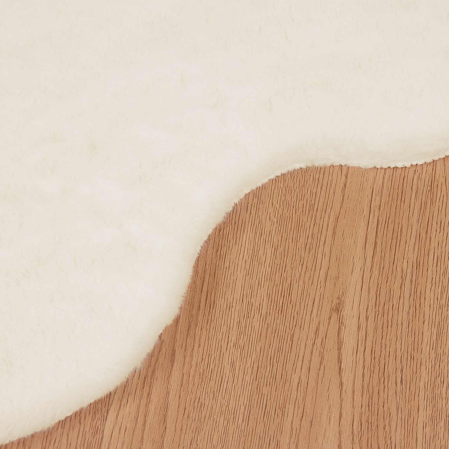 Anti-Slip Faux Rabbit Fur Rug OLITE Cream 50 x 80 cm Polyester