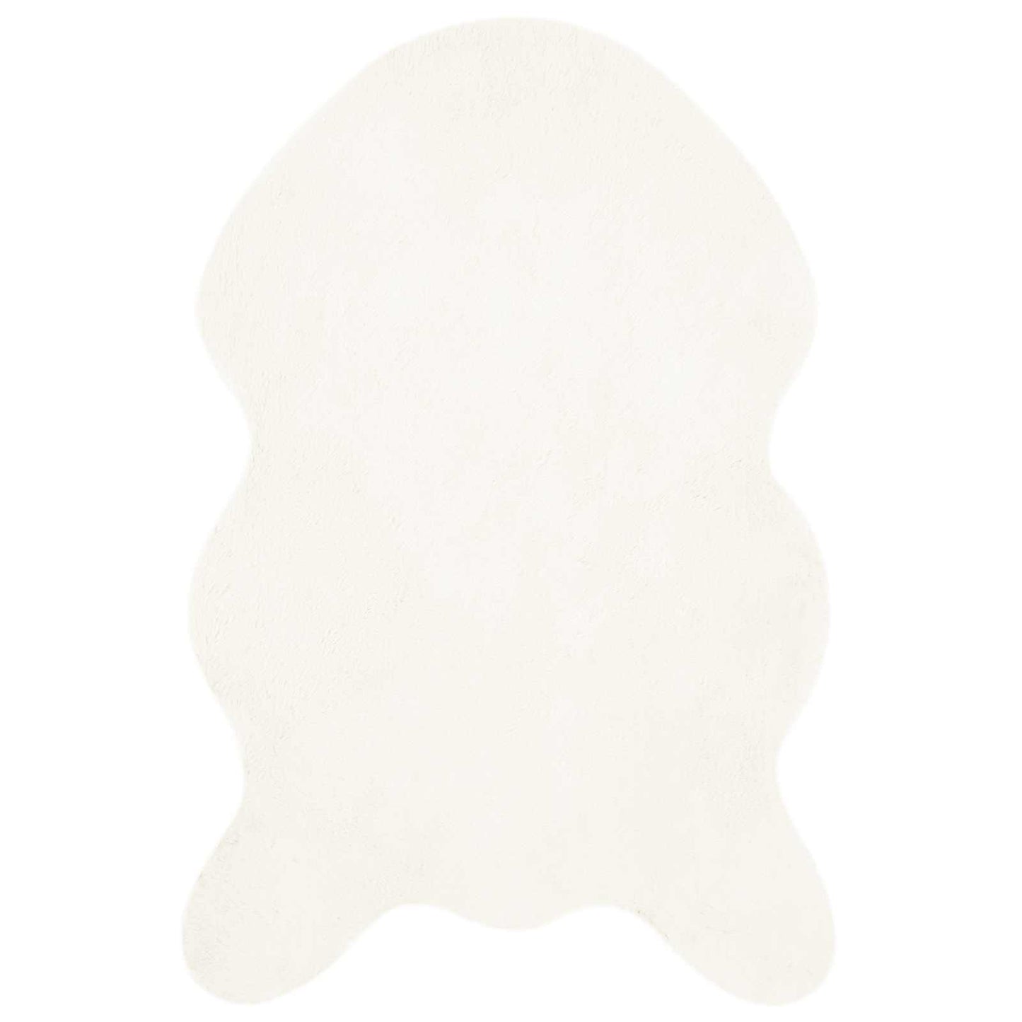 Anti-Slip Faux Rabbit Fur Rug OLITE Cream 50 x 80 cm Polyester