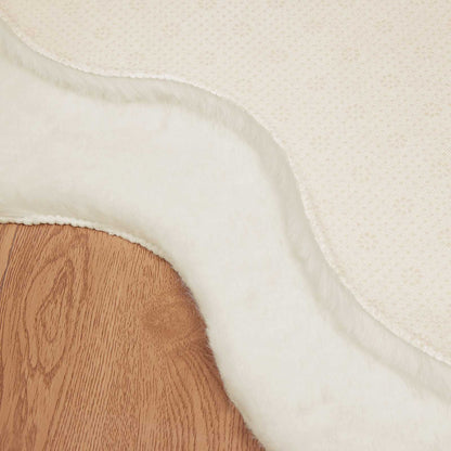 Anti-Slip Faux Rabbit Fur Rug OLITE Cream 80 x 120 cm Polyester